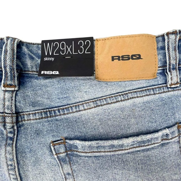 RSQ Skinny Fit Acid Wash Light Blue Denim‎ Jeans Men's W29 L32 NWT - Picture 5 of 16